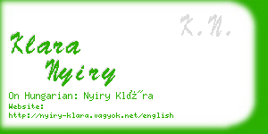 klara nyiry business card